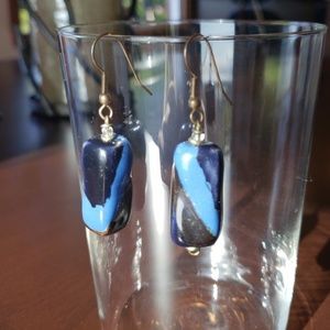 Blue hanging earrings